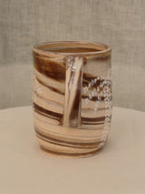 Wheel-thrown two-tone swirl ceramic mug