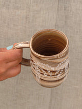 Wheel-thrown two-tone swirl ceramic mug