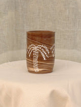 Wheel-thrown two-tone swirl ceramic mug